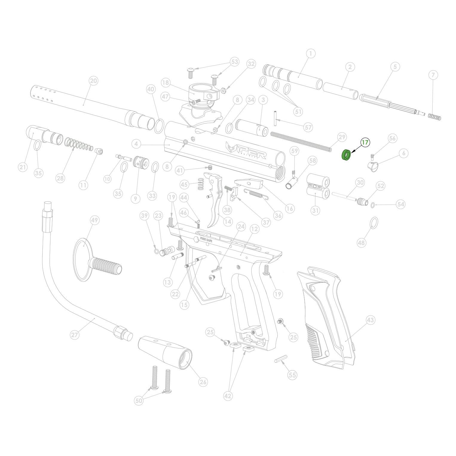 Pièces de rechange pour marqueur Viper .50cal